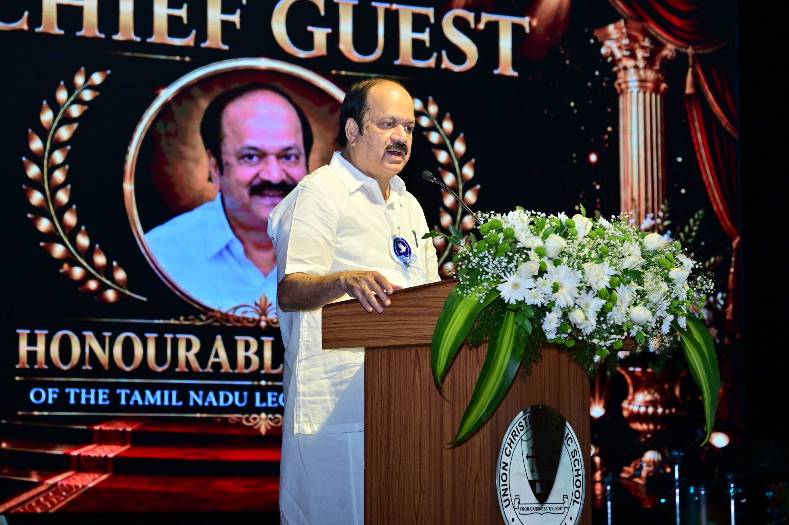 Thiru. J. C. D. Prabhakar, Hon’ble Speaker, Tamilnadu Legislative Assembly, as the Chief Guest for the 10th Annual Day of UCPS